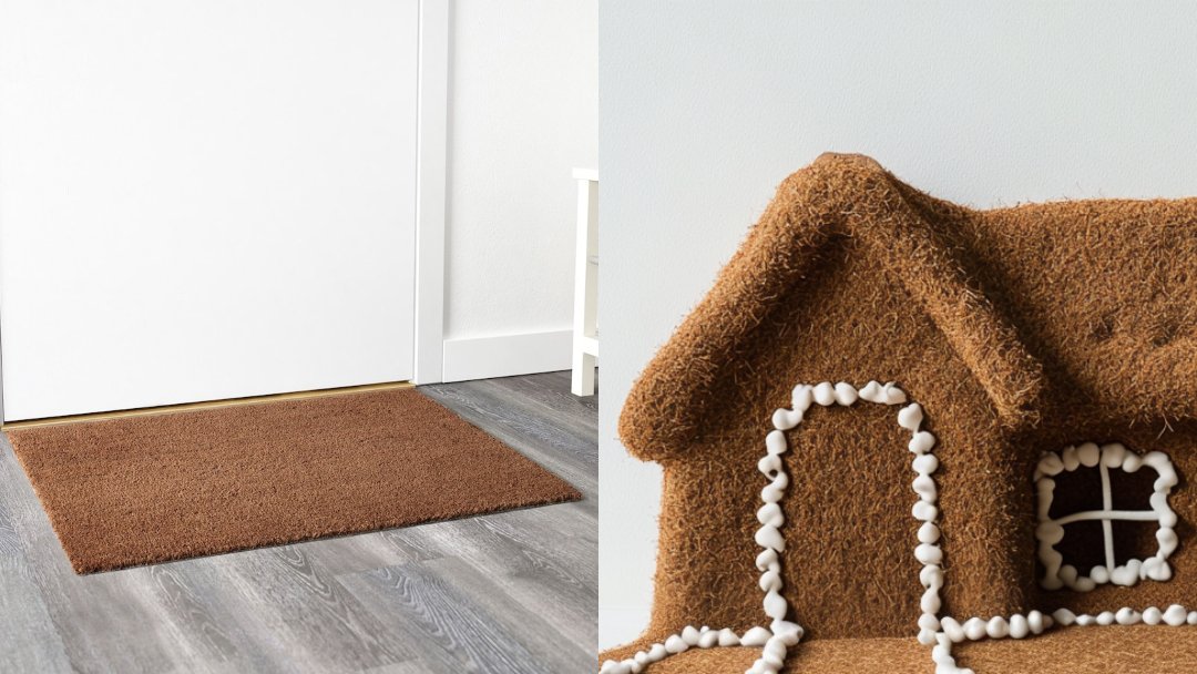 IKEA holiday hack turns $5 doormats into adorable gingerbread houses – Random Curiosities