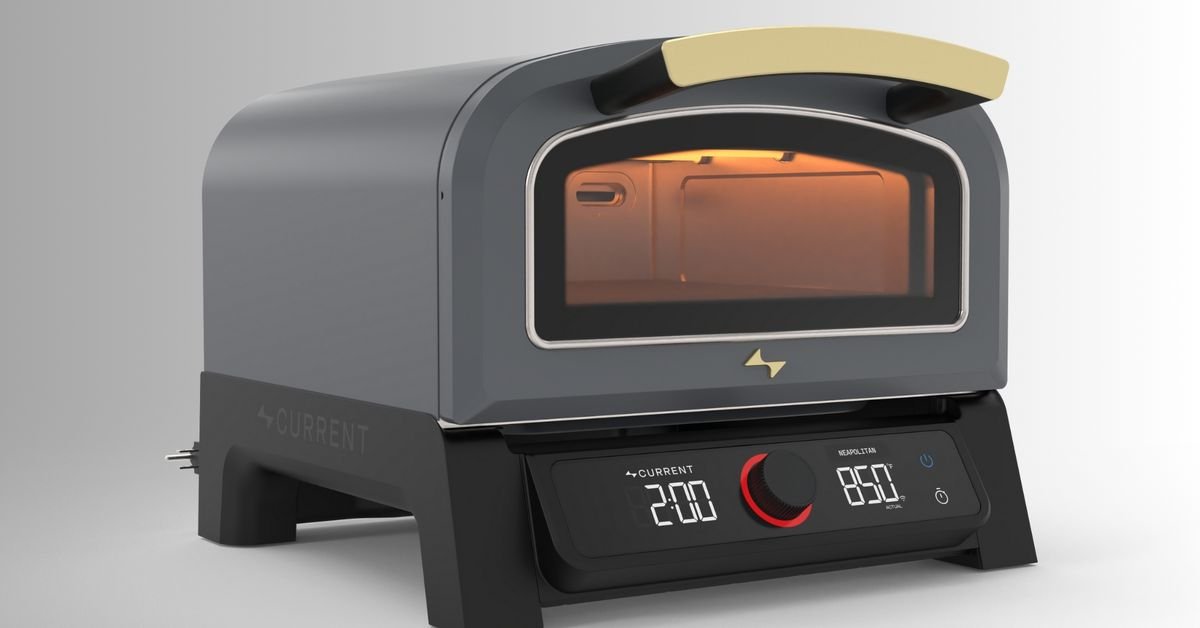 The Wi-Fi-connected Model P pizza oven can bake pies in two minutes